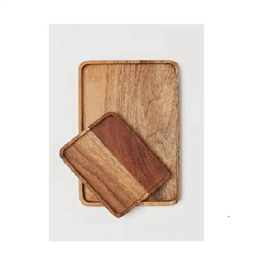 Bandeja DE SERVICIO DE MADERA apta para lavavajillas de madera fresca Durable Royal Party Restaurant Hotel para bebidas Bandeja decorativa para servir alimentos - Product Image 2