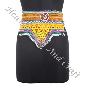 Ceinture vintage perle de danse du ventre ceinture traditionnelle afghane Kuchi Tribal BB075A Old Banjara Real Vintage Handmade Beaded Belts - Product Image 6
