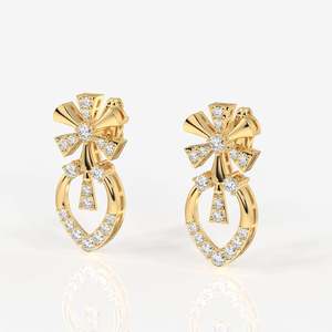 ต่างหูเพชรโมอิสซาไนต์ทองคำ 14k เซราฟีนา - Product Image 4