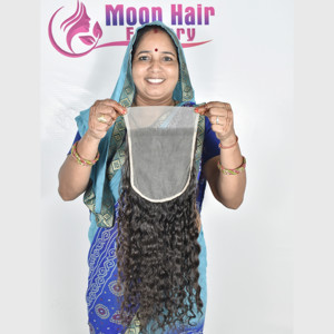 Cheveux humains naturels à 100% de l'Inde du Sud, aspect naturel, fermeture bouclée, lisse et soyeuse, directement de l'usine pour commande en ligne - Product Image 3