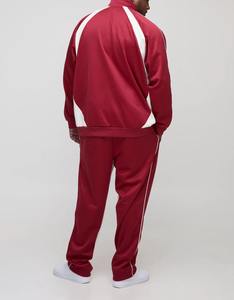 OEM Gym Activewear Patchwork Contrast Men Sweatsuit Unisex Windbreaker Baggy Zipper Jacket Elastic Waist <b>Joggers</b> <b>Nylon</b> 2PCS Set - Product Image 6