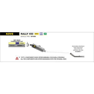 Tubo Intermedio de Acero Inoxidable Sin Catalizador Arrow 72193PD para Sistema de Escape Kove 450 Rally Racing, Adaptador de 51 mm - Product Image 2