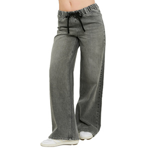 Pantalones de mezclilla de piernas anchas para mujer con estilo, pantalones vaqueros holgados de cintura alta, ropa de calle informal, elección perfecta para la moda diaria - Product Image 2