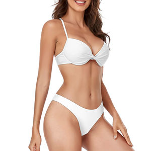 Conjunto de Traje de Baño Personalizado, Bikinis para Mujer, Color Blanco Sólido, Ropa de Playa, Nuevo Diseño, Bikini Sexy de 2 Piezas para Chica - Product Image 5