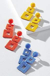 Boucles d'oreilles brodées à motif personnalisé Bijoux de couture et de point de croix - Product Image 1