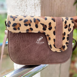 Western Style Animal Print Fur <b>Leather</b> <b>Handbag</b> <b>Leather</b> Women Stylish Sling Bag <b>Leather</b> Women Purse - Product Image 1