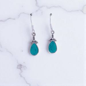 Pendientes de Aro Hechos a Mano en Plata de Ley 925 con Diseño de Flores y Piedras Preciosas, Joyería Fina para Mujer, Regalo de Boda, Venta al por Mayor - Product Image 3