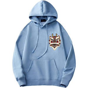 Venta al por mayor de sudaderas con capucha de los hombres logotipo personalizado bordado de manga larga de color sólido cómodo Hoodi hombre de secado rápido ropa de estilo Hip Hop - Product Image 3