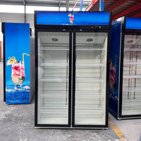 Réfrigérateur commercial vertical pour boissons, vitrine réfrigérée avec porte vitrée, dégivrage automatique, contrôle numérique pour supermarché