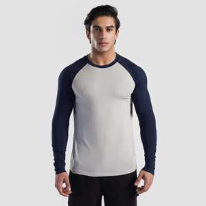 T-shirt de saison gris clair-bleu marine pour hommes, sous-vêtements - Product Image 1