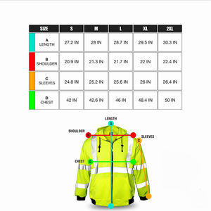 Vestes d'hiver imperméables de couleur de visibilité élevée avec le pocke multiple - Product Image 6