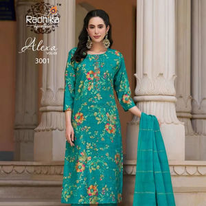 Colección al por mayor de ropa de fiesta india y pakistaní hecha a mano, estampado de lámina de seda Vaticana exclusivo listo para usar - Product Image 1