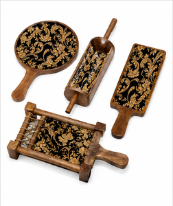 Luxury Mango Wood Enamel Print <b>Kitchen</b> Gift Set Handmade <b>Decorative</b> Serving Collection for Home <b>Decor</b> - Product Image 5