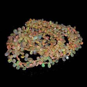 Vente chaude perles de poire d'opale éthiopienne pleine de perles d'opale de feu Multi feu Welo collier d'opale éthiopienne pierre précieuse poire naturelle - Product Image 3