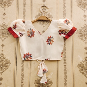 Shoryam Fashion - Lehenga Choli para Niños, Totalmente Cosido, al por Mayor |   Traje Étnico Floral Color Marfil para Niñas, Poliéster de Secado Rápido y Sin Arrugas - Product Image 5