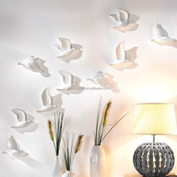 Décoration murale en céramique Mouettes Aspect 3D Porcelaine blanche Oiseau