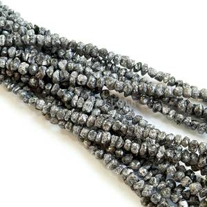 Perles brutes lisses en diamant gris non taillées 4-5 mm, perles de diamant naturelles sans conflit, brin de 16 pouces pour la fabrication de bijoux, vente en gros - Product Image 1