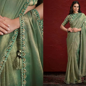 Collection de saris en soie ethnique de qualité supérieure Blouse brevetée florale Nouveau bandanas de mariage de créateur Bandanas traditionnels de qualité supérieure - Product Image 1