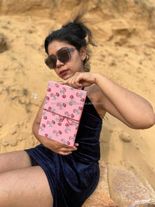 Nueva cubierta dura hecha a mano Real tela Cierre de hilo seguro diarios Boho Vintage cubierta colorida sin forro hoja reciclada diarios - Product Image 3