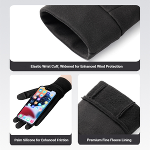 Guantes de Ciclismo KAIXI de Lujo, Modernos, hasta la Muñeca, de Seda Hilada Negra, para Invierno, con Pantalla Táctil, Diseño Liso para Uso Diario y Fiestas - Product Image 4