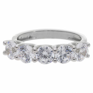 14K ทองโรเดียมชุบ5 2.5CTW เพชรธรรมชาติแหวนคลาสสิกการตั้งค่าง่ามเพชรสวยงามหรูหราเหนือกาลเวลา - Product Image 3