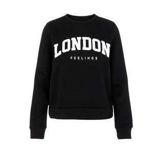 Sweat-shirt femme oversize teint uni unisexe coton sweats à capuche coréens sweats ras du cou vierges logo personnalisé hauts pullover - Product Image 6