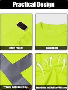 Camisa de Trabajo Ligera de Manga Larga para Hombre, Alta Visibilidad, Reflectante, de Seguridad, para Soldadura - Product Image 2