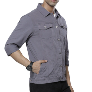 Chaquetas de hombre de lona transpirable de último diseño con logotipo personalizado y tamaño regular de color para ropa informal al por mayor y estilo moderno - Product Image 3