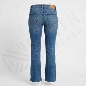 Pantalones Vaqueros de Moda Urbana para Mujer, de Cintura Alta, Estilo Bootcut, Elásticos, Casuales, de Pierna Ancha, Modernos, Lavables - Product Image 2