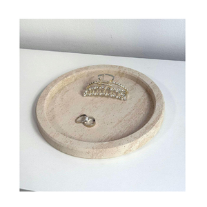 Marbre coeur bijoux plateaux forme ronde décoration salle de bain accessoires pour hôtels de luxe et usage domestique - Product Image 1