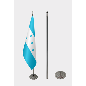 Official Indoor Honduras <b>Flag</b> with Custom Printing Aluminum <b>Pole</b> Satin Nylon Polyester Vinyl Material 3x5ft Size <b>for</b> Cars - Product Image 2