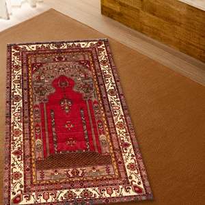 Tapis au design vintage, Tapis de prière au design vintage, Tapis rouges, Tapis pour la maison musulmane, Tapis doux non tissé - Product Image 5