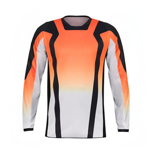 Camiseta de Motocross Rosa y Blanca, Chaqueta de Carreras de Motocicleta, Camisa de Manga Larga, Poliéster/Algodón, Unisex, Personalizable, para Motociclismo - Product Image 3