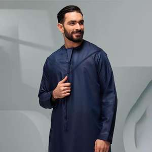 Jubba traditionnelle 2025, thobe arabe pour hommes, longueur cheville, manches longues, coton respirant, tenue modeste quotidienne, thobe haut de gamme personnalisable - Product Image 1