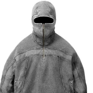 Sudadera con capucha lavada con ácido de gran tamaño para hombre y mujer, sudadera Vintage de peso pesado Unisex, Sudadera con capucha Vintage para hombre y mujer - Product Image 4