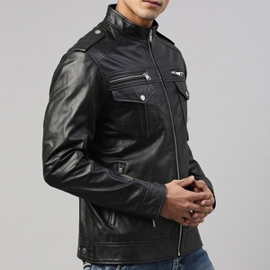 Diseño adecuado de fábrica Chaqueta de cuero de motorista para hombre de estilo más nuevo Aspecto clásico Gran personalidad Chaqueta de cuero para hombre - Product Image 2