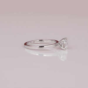 Bague de fiançailles solitaire en or massif 14 carats plaqué or, sertie clos, style classique de luxe, diamant de laboratoire certifié IGI, anniversaire - Product Image 5