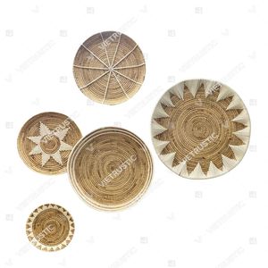 Décoration murale en style bohème Vietrustic Art, en jacinthe d'eau tissée et en coton, motif floral, pour chambre de bébé, anniversaire - Product Image 5