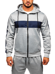 Nuevo conjunto de dos piezas con cremallera, ropa de gimnasio, chándales de invierno para hombre, recién llegado, entrenamiento personalizado, Jogging, cómodas sudaderas con cremallera, trajes - Product Image 2