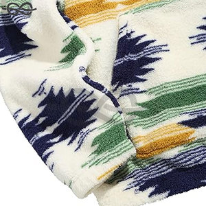 Sudadera con capucha de lana para hombre, sudaderas de lana con cremallera de cuarto personalizadas OEM, sudaderas de Sherpa con diseño de cremallera 1/4 - Product Image 2
