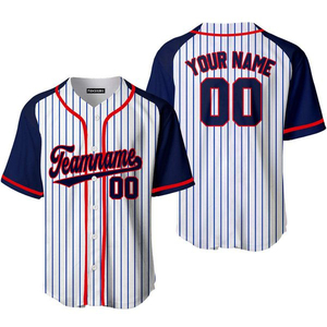 Maillots de baseball personnalisés 2024, rayures noires et blanches, manches raglan rouges, vêtements de sport respirants, séchage rapide, uniforme d'équipe unisexe - Product Image 6