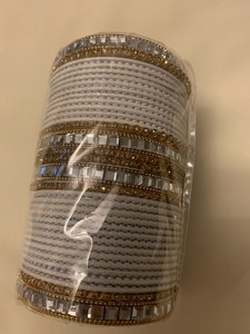 Indian Pakistani <b>Women's</b> Wedding Wear Bangles Sets With Custom Square Shape Rhinestone Embroidery Chudiyan Set <b>Women</b> - Product Image 2