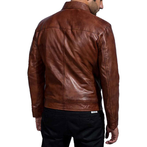 Chaqueta de Hombre Elegante de Cuero Genuino y Lona, Manga Larga, Impermeable, Transpirable, Moda de Invierno, Alta Calidad, la Mejor Ropa Urbana - Product Image 2