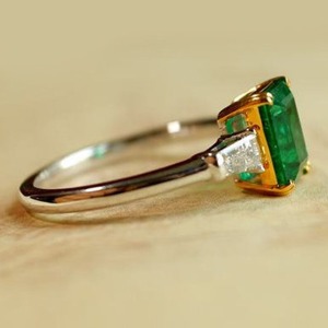 Handmade 925 Sterling Silver Fine Jewelry Gold Plated Emerald Engagement <b>Ring</b> for Women Vintage for <b>Indian</b> Weddings Wholesale - Product Image 2