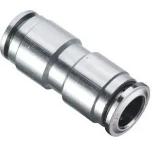 Raccord de connecteur en métal nickelé pour systèmes pneumatiques - Product Image 1