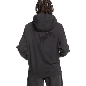 Sudadera con capucha de gran tamaño de algodón 100% para mujer, Jersey holgado con hombro caído, sudadera Coreana de invierno con logotipo de insignia frontal - Product Image 5