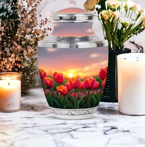 Urnas Funerarias Sundown Dusk Tulip para Cenizas Humanas Adultas, Urnas Conmemorativas de 10 Pulgadas - Product Image 4