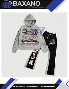 ชุดวอร์มผู้ชายแบบ unisex สำหรับฤดูหนาว มีฮู้ด ลายพิมพ์แองเจิล  ชุดฟลีซแบบมีกราฟิกสั่งทำได้  ชุดลำลองแนวสตรีทแวร์ ชุดกีฬา ชุดจ็อกเกอร์ - Product Image 4