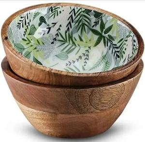 Tazón de Madera Ecológico con Diseño Clásico y Estampado de Esmalte para Fiestas, Hecho a Mano, Personalizable, Venta al por Mayor - Product Image 2
