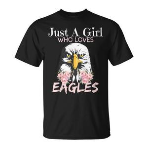 Camiseta Just A Girl Who Loves Eagles para niñas, camiseta para amantes de las águilas, camiseta para niños - Product Image 1